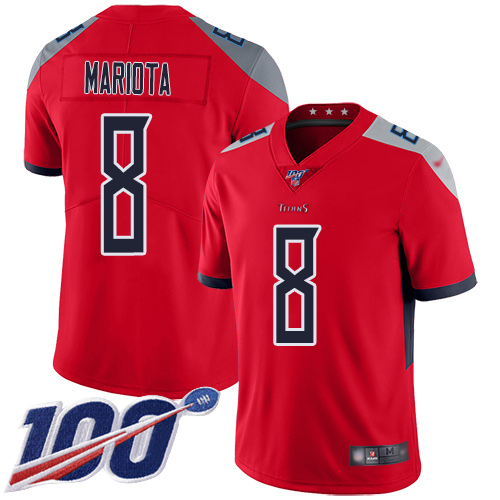 Tennessee Titans Limited Red Men Marcus Mariota Jersey NFL Football #8 100th Season Inverted Legend->youth nfl jersey->Youth Jersey